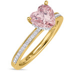 Photo of Arman 2 1/6 Carat T.W. Morganite and diamond Engagement Ring 14K Yellow Gold Vermeil [BT2766YE-C000]