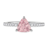 Photo of Bassey 1 3/4 Carat T.W. Morganite and Diamond Matching Wedding Trio Set 14K White Gold Vermeil [BT2771WE-C000]