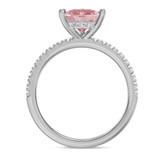 Photo of Bassey 1 Carat T.W. Morganite and diamond Engagement Ring 14K White Gold Vermeil [BT2771WE-C000]