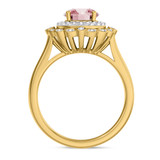 Photo of Charaya 1 3/8 CT. T.W. Morganite and Diamond Matching Bridal Set 14K Yellow Gold Vermeil [BT2764YE-C000]