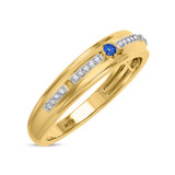 Photo of Bellerose 1 1/3 CT. T.W. Emerald and Diamond Matching Wedding Trio Set 14K Yellow Gold Vermeil [BT2663YM]