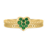 Photo of Manuka 1/5 Carat T.W. Emerald and Diamond Matching Bridal Set 14K Yellow Gold Vermeil [BR2683Y-C000]