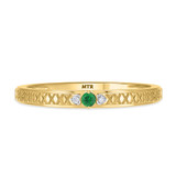 Photo of Manuka 1/5 Carat T.W. Emerald and Diamond Matching Bridal Set 14K Yellow Gold Vermeil [BT2683YL]