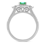 Photo of Magnol 3/4 Carat T.W. Emerald and diamond Engagement Ring 14K White Gold Vermeil [BT2682WE-C000]