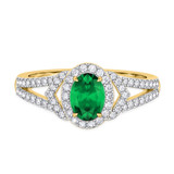 Photo of Bellerose 1 CT. T.W. Emerald and diamond Engagement Ring 14K Yellow Gold Vermeil [BT2663YE-C000]