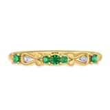 Photo of Garland 1 1/10 CT. T.W. Emerald and Diamond Matching Wedding Trio Set 14K Yellow Gold Vermeil [BT2671YL]