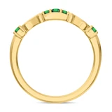 Photo of Garland 1 1/10 CT. T.W. Emerald and Diamond Matching Wedding Trio Set 14K Yellow Gold Vermeil [BT2671YL]