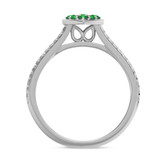 Photo of Manuka 3/8 CT. T.W. Emerald and Diamond Matching Wedding Trio Set 14K White Gold Vermeil [BT2683WE-C000]