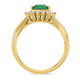 Photo of Liana 2 1/10 Carat T.W. Emerald and Diamond Matching Wedding Trio Set 14K Yellow Gold Vermeil [BT2679YE-C000]