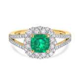 Photo of Evanthe 1 7/8 Carat T.W. Emerald and Diamond Matching Bridal Set 14K Yellow Gold Vermeil [BT2670YE-C000]
