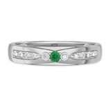 Photo of Hana 7/8 Carat T.W. Emerald and Diamond Matching Wedding Trio Set 14K White Gold Vermeil [BT2672WM]