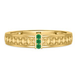 Photo of Manuka 3/8 Carat T.W. Emerald and Diamond Matching Wedding Trio Set 14K Yellow Gold Vermeil [BT2683YM]