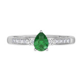 Photo of Hana 1/2 Carat T.W. Emerald and diamond Engagement Ring 14K White Gold Vermeil [BT2672WE-C000]
