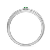 Photo of Abilia 1 1/5 Carat T.W. Emerald and Diamond Matching Wedding Trio Set 14K White Gold Vermeil [BT2661WM]