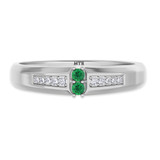 Photo of Chrisoula 1 CT. T.W. Emerald and Diamond Matching Wedding Trio Set 14K White Gold Vermeil [BT2665WM]
