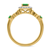 Photo of Garland 1 CT. T.W. Emerald and Diamond Matching Bridal Set 14K Yellow Gold Vermeil [BT2671YE-C000]