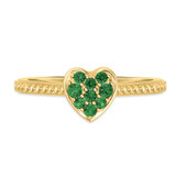 Photo of Manuka 1/6 Carat T.W. Emerald and diamond Engagement Ring 14K Yellow Gold Vermeil [BT2683YE-C000]