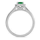 Photo of Chrisoula 7/8 CT. T.W. Emerald and diamond Engagement Ring 14K White Gold Vermeil [BT2665WE-C000]