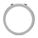 Photo of Mawar 1 1/7 Carat T.W. Emerald and Diamond Matching Wedding Trio Set 14K White Gold Vermeil [BT2684WL]