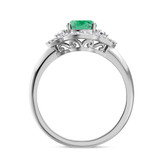 Photo of Holly 2 CT. T.W. Emerald and Diamond Matching Wedding Trio Set 14K White Gold Vermeil [BT2673WE-C000]