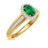 Photo of Chrisoula 7/8 Carat T.W. Emerald and diamond Engagement Ring 14K Yellow Gold Vermeil [BT2665YE-C000]