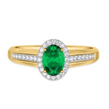 Photo of Chrisoula 7/8 CT. T.W. Emerald and Diamond Matching Bridal Set 14K Yellow Gold Vermeil [BT2665YE-C000]