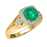 Photo of Erica 2 1/10 CT. T.W. Emerald and Diamond Matching Wedding Trio Set 14K Yellow Gold Vermeil [BT2669YE-C000]