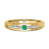 Photo of Erica 2 1/10 CT. T.W. Emerald and Diamond Matching Wedding Trio Set 14K Yellow Gold Vermeil [BT2669YM]