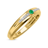 Photo of Erica 2 1/10 CT. T.W. Emerald and Diamond Matching Wedding Trio Set 14K Yellow Gold Vermeil [BT2669YM]