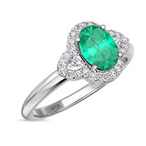 Photo of Holly 1 2/3 Carat T.W. Emerald and diamond Engagement Ring 14K White Gold Vermeil [BT2673WE-C000]