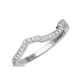 Photo of Lone 2 1/5 Carat T.W. Emerald and Diamond Matching Bridal Set 14K White Gold Vermeil [BT2681WL]