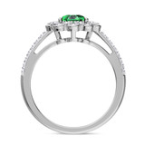 Photo of Kana 1 7/8 Carat T.W. Emerald and diamond Engagement Ring 14K White Gold Vermeil [BT2677WE-C000]