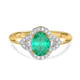 Photo of Holly 2 Carat T.W. Emerald and Diamond Matching Wedding Trio Set 14K Yellow Gold Vermeil [BT2673YE-C000]