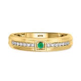 Photo of Holly 2 Carat T.W. Emerald and Diamond Matching Wedding Trio Set 14K Yellow Gold Vermeil [BT2673YM]