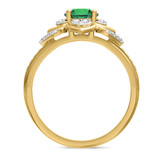 Photo of Clema 1 3/8 CT. T.W. Emerald and Diamond Matching Bridal Set 14K Yellow Gold Vermeil [BT2666YE-C000]