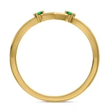 Photo of Clema 1 1/2 CT. T.W. Emerald and Diamond Matching Wedding Trio Set 14K Yellow Gold Vermeil [BT2666YL]