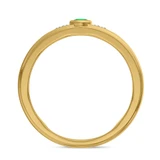 Photo of Clema 1 1/2 CT. T.W. Emerald and Diamond Matching Wedding Trio Set 14K Yellow Gold Vermeil [BT2666YM]