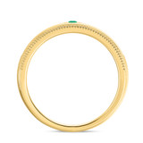 Photo of Evanthe 2 CT. T.W. Emerald and Diamond Matching Wedding Trio Set 14K Yellow Gold Vermeil [BT2670YM]