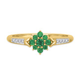 Photo of Neeja 1/2 Carat T.W. Emerald and Diamond Matching Wedding Trio Set 14K Yellow Gold Vermeil [BT2685YE-C000]