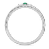 Photo of Magnol 1 1/10 CT. T.W. Emerald and Diamond Matching Wedding Trio Set 14K White Gold Vermeil [BT2682WM]
