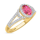 Photo of Bellerose 1 1/3 Carat T.W. Ruby and Diamond Matching Wedding Trio Set 14K Yellow Gold Vermeil [BT2688YE-C000]