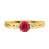 Photo of Irit 3/4 CT. T.W. Ruby and diamond Engagement Ring 14K Yellow Gold Vermeil [BT2699YE-C000]