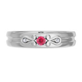 Photo of Garland 1 1/10 Carat T.W. Ruby and Diamond Matching Wedding Trio Set 14K White Gold Vermeil [BT2696WM]