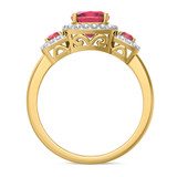 Photo of Kalina 1 1/2 CT. T.W. Ruby and Diamond Matching Bridal Set 14K Yellow Gold Vermeil [BT2701YE-C000]