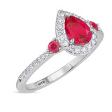 Photo of Ixora 1 3/8 Carat T.W. Ruby and Diamond Matching Wedding Trio Set 14K White Gold Vermeil [BT2700WE-C000]