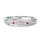 Photo of Ixora 1 3/8 Carat T.W. Ruby and Diamond Matching Wedding Trio Set 14K White Gold Vermeil [BT2700WM]