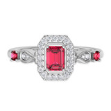 Photo of Garland 3/4 Carat T.W. Ruby and diamond Engagement Ring 14K White Gold Vermeil [BT2696WE-C000]