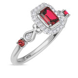 Photo of Garland 3/4 Carat T.W. Ruby and diamond Engagement Ring 14K White Gold Vermeil [BT2696WE-C000]