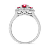 Photo of Azaleia 1 CT. T.W. Ruby and Diamond Matching Bridal Set 14K White Gold Vermeil [BT2687WE-C000]