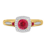 Photo of Mawar 1 Carat T.W. Ruby and Diamond Matching Bridal Set 14K Yellow Gold Vermeil [BT2709YE-C000]